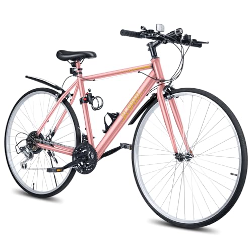 Mixiu クロスバイク 21段変速ギア 700C 27インチ相当 (ピンク) 新作 Mixiu クロスバイク 自転車 シマノ変速機 21段変速ギア 700C 27